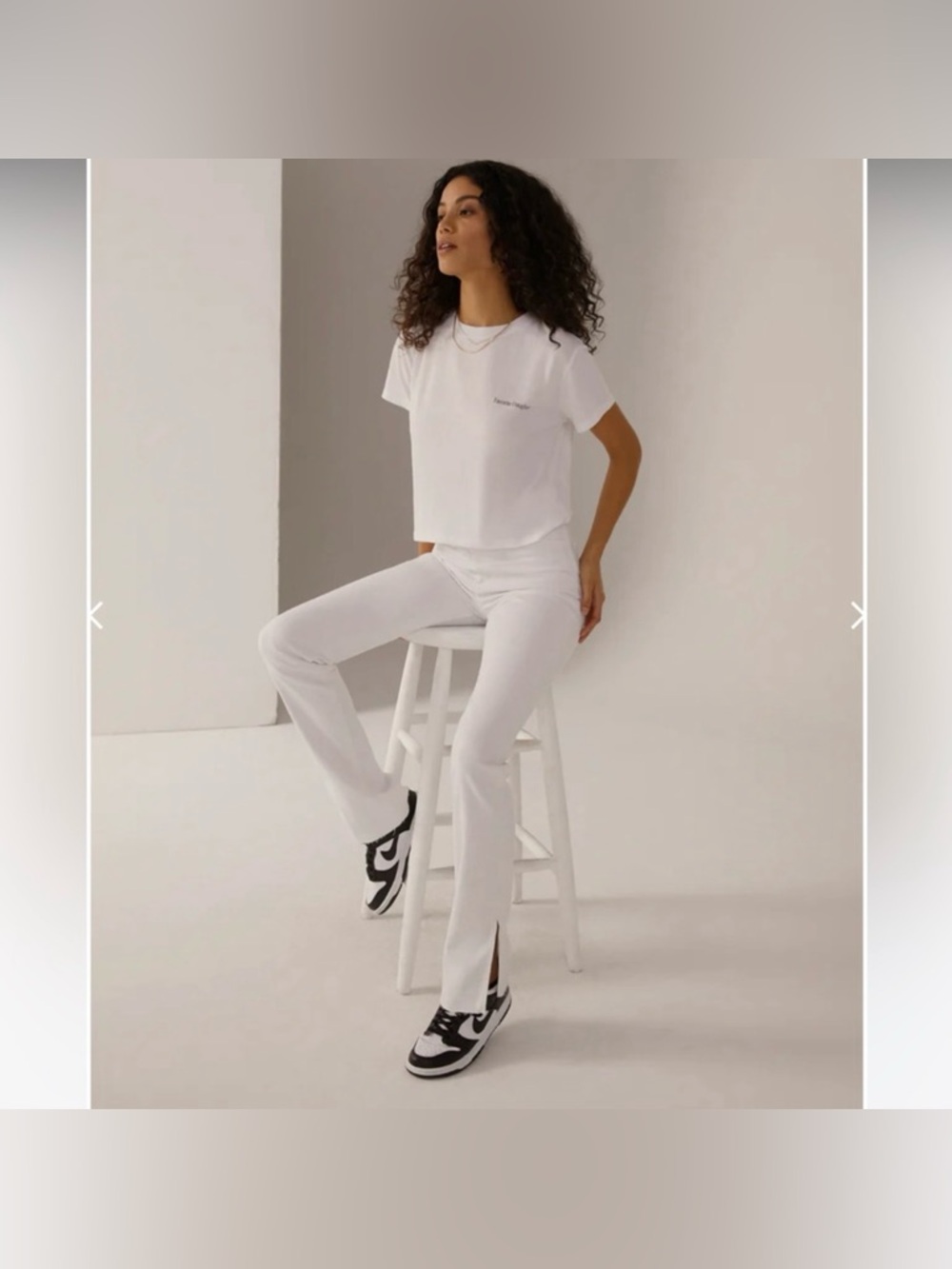 Favorite Daughter Valentina Tower High Rise Slit Jeans in Bahamas White Women 30 - Picture 3 of 10